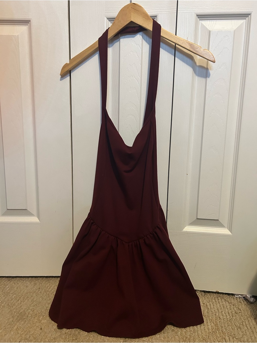 Women’s Burgundy Halter Slip Dress